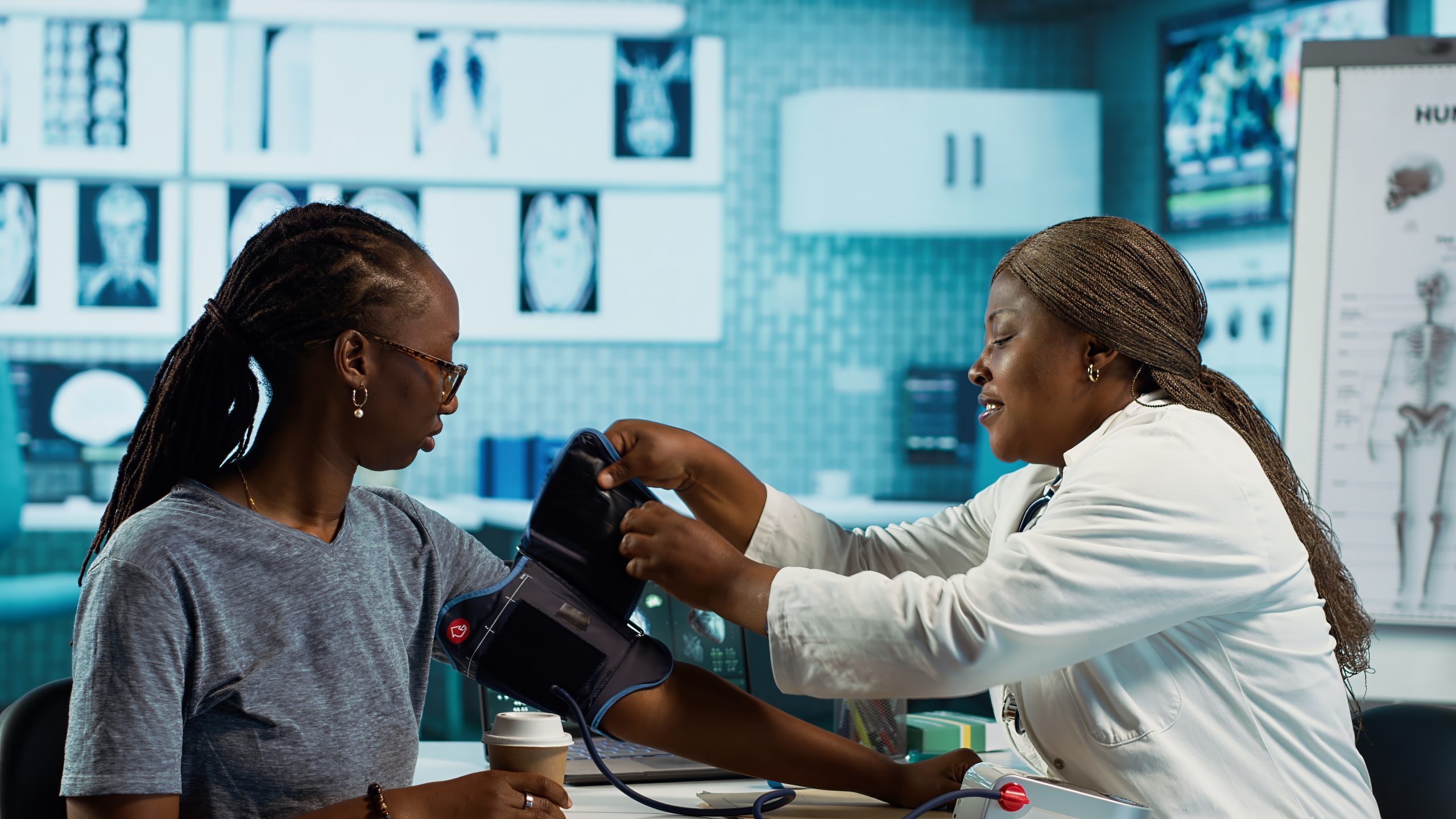 Healthcare professional conducting a patient health assessment
